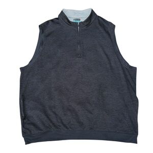 PGA Tour Men’s 1/4 Zip Golf Vest Dark Gray Big & Tall 4XL with Pockets